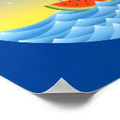 Watermeloen Zeilboot Poster (Hoek)