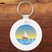 Watermeloen Zeilboot Sleutelhanger (Voorkant)