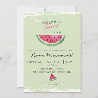 Watermeloen Zoete Meisje Zomer Baby Shower Kaart