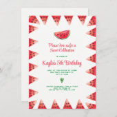 Watermeloen Zoete Viering Verjaardagsuitnodigingen Kaart (Voorkant / Achterkant)