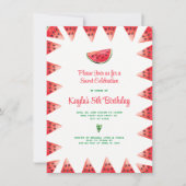 Watermeloen Zoete Viering Verjaardagsuitnodigingen Kaart (Voorkant)