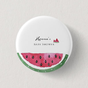 Watermeloen Zomer Baby Shower Ronde Button 3,2 Cm