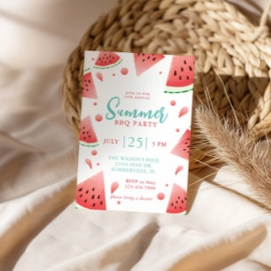 Watermeloen Zomer BBQ Achtertuin Feest Kaart