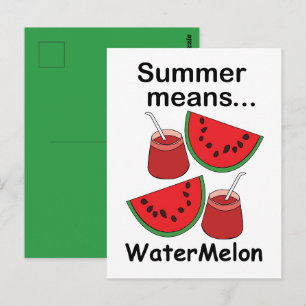 Watermeloen Zomer Betekent Watermeloen Fruit Feest Briefkaart