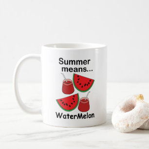 Watermeloen Zomer Betekent Watermeloen Fruit Feest Koffiemok