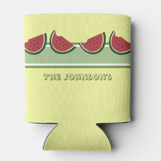 Watermeloen Zomer Familie Reünie Leuk Geel Blikjeskoeler (Achterkant)