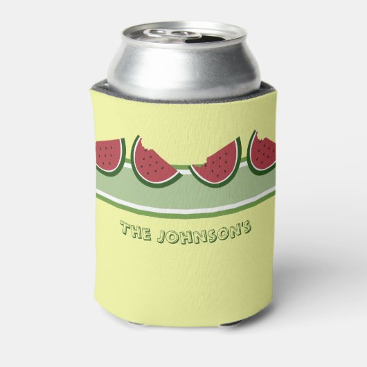 Watermeloen Zomer Familie Reünie Leuk Geel Blikjeskoeler (Blikje Achterkant)