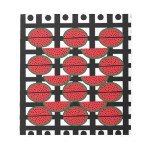 Watermeloen Zomer Fruit Geometrisch Patroon Notitieblok