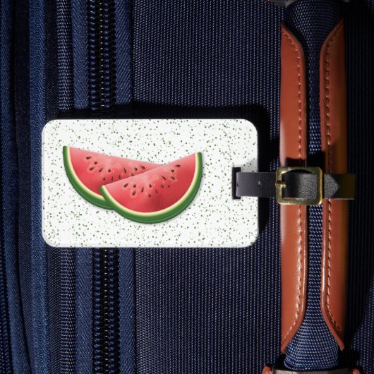 Watermeloen Zomer Fruit Plakken Met Aangepaste Tek Bagagelabel (Voorkant Insitu 4)