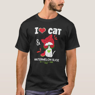 Watermeloen Zomer Kat Zonnebril Watermeloen T-shirt