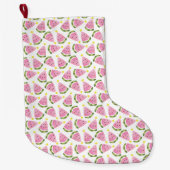 Watermeloen Zomer Kerstboom Grote Kerstsok (Voorkant)