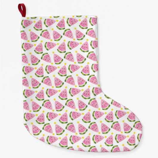 Watermeloen Zomer Kerstboom Grote Kerstsok (Voorkant)