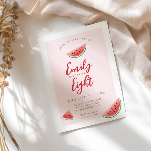 Watermeloen Zomer Kinderen Verjaardag Kaart