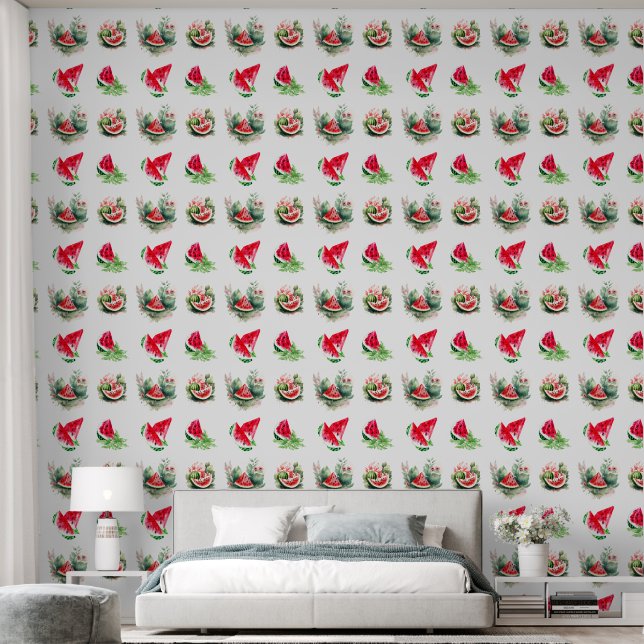 Watermeloen Zomer Patroon Behang (Slaapkamer)