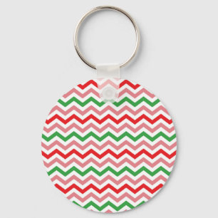 Watermeloen Zomer Zigzag Strepen Patroon-56209 Sleutelhanger
