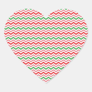 Watermeloen Zomer Zigzag Stripes Patroon-56209 Hart Sticker