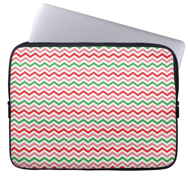 Watermeloen Zomer Zigzag Stripes Patroon-56209 Laptop Sleeve (Voorkant)