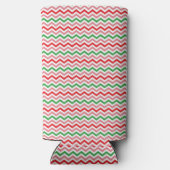 Watermeloen Zomer Zigzag Stripes Patroon-56209 Seltzer Blikjeskoeler (Achterkant)