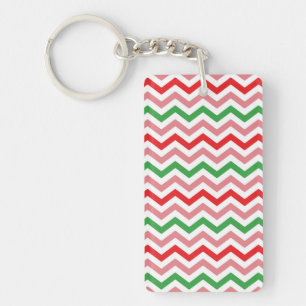 Watermeloen Zomer Zigzag Stripes Patroon-56209 Sleutelhanger