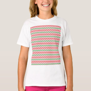 Watermeloen Zomer Zigzag Stripes Patroon-56209 T-shirt