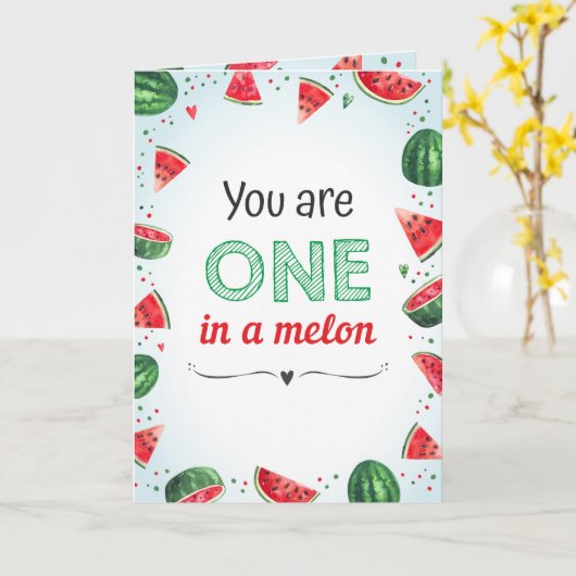 Watermeloen Zomerfeest Bedankt Vouwkaart Kaart (Gele Bloem)