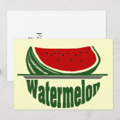 Watermeloen, zomerfeest uitnodigen, (Voorkant / Achterkant)