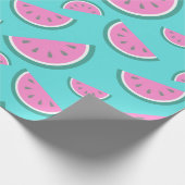 Watermeloen zomerfruitpatroon in Turquoise Cadeaupapier (Hoek)