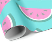 Watermeloen zomerfruitpatroon in Turquoise Cadeaupapier (Rol Hoek)