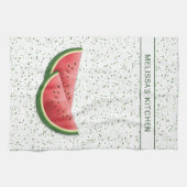 Watermeloen Zomerfruitplakjes met aangepaste tekst Theedoek (Horizontaal)