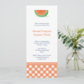 Watermeloen zomerpicknick red gingham openluchteve kaart (Staand voorkant)