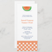 Watermeloen zomerpicknick red gingham openluchteve kaart (Voorkant / Achterkant)