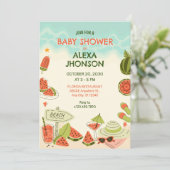 Watermeloen zomerstrand baby shower kaart (Staand voorkant)