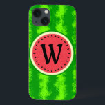 Watermeloen zomervruchten met windmolen Case-Mate iPhone case<br><div class="desc">Dit watermeloenmonogram heeft een ronde vrucht die eruit ziet alsof hij gesneden is, dus het sappige roze rode vlees van de meloen shows door, samen met een cirkel van zwarte watermeloenzaden. De bessen hebben ook een gevlekt groen, gevlekt korstpatroon. Gebruik de sjabloon om uw initiaal eenvoudig toe te voegen of...</div>