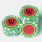 Watermeloen zomervruchten met windmolen poker chips (Opstapeling)