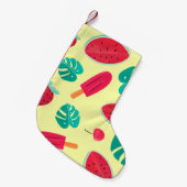 Watermeloenbladeren aardbei kleine kerstsok (Voorkant (Hangend))