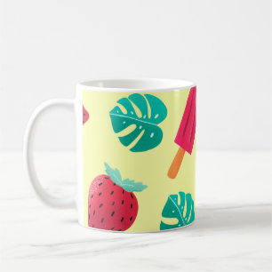 Watermeloenbladeren aardbei koffiemok