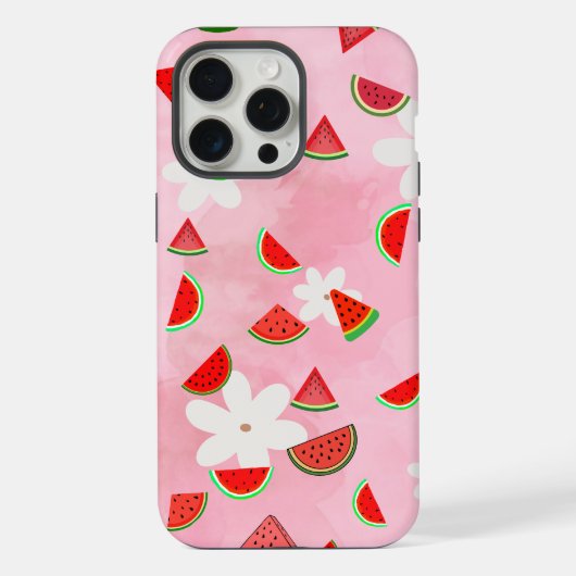 Watermeloenbloei – Leuke Zomer Bloemmotief" iPhone Hoesje (Achterkant)