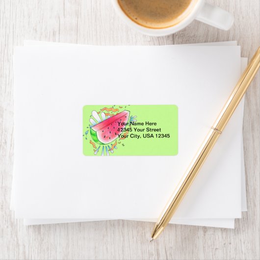 Watermeloenen Adresetiketten Etiket (Insitu)