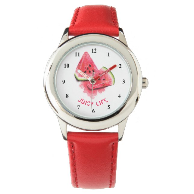 Watermeloenen Bekijk de roodbrut Horloge (Voorkant)