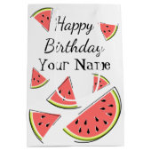 Watermeloenen Birthday-naam Medium Cadeauzakje (Achterkant)