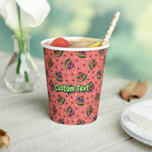 Watermeloenen Cartoon Patroonpapier Papieren Bekers