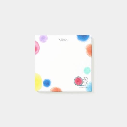 Watermeloenen Cat Post Post-it® Notes (Voorkant)