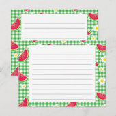 Watermeloenen en Daisies Recipe Card Briefkaart (Voorkant / Achterkant)