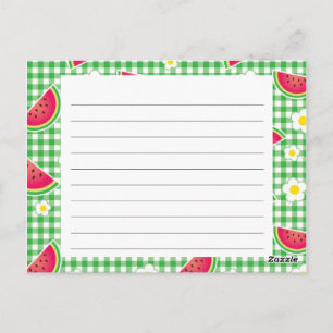 Watermeloenen en Daisies Recipe Card Briefkaart