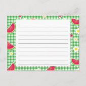 Watermeloenen en Daisies Recipe Card Briefkaart (Voorkant)