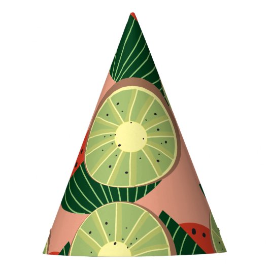 Watermeloenen en kiwi's feesthoedjes (Voorkant)