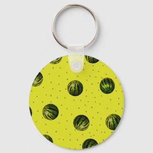 watermeloenen en zaden sleutelhanger