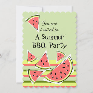 Watermeloenen Groene zomer BBQ stripe verticaal Kaart