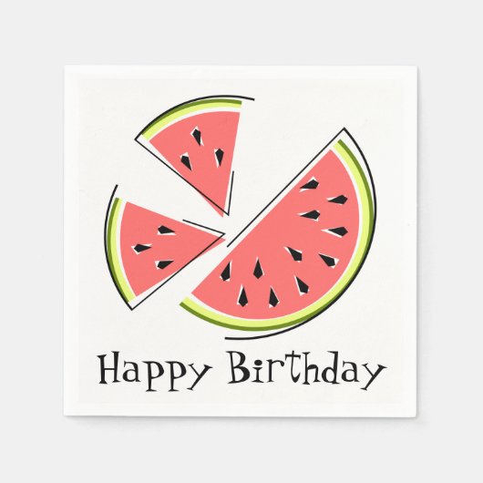 Watermeloenen Happy Birthday inapkins paper Servetten (Voorkant)