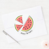 Watermeloenen Happy Birthday sticker round (Envelop)